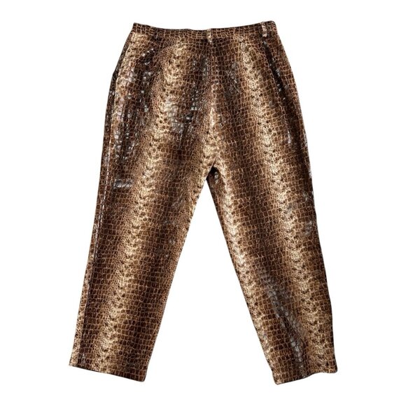 Selene Sport Faux Leather Alligator High Waist Pants S.14 Curvy Fit Vintage Rare - Picture 4 of 7